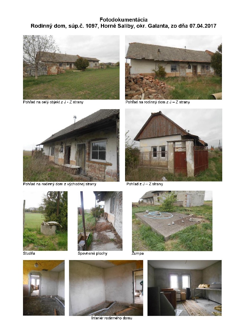 UPUSTENÉ!!! DRAŽBA 30.05.2017 o 10.00 hod., rodinný dom Horné Saliby, okres Galanta